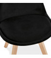 Chaise design noir en tissu et bois Kolo