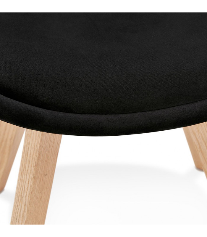 Chaise design noir en tissu et bois Kolo