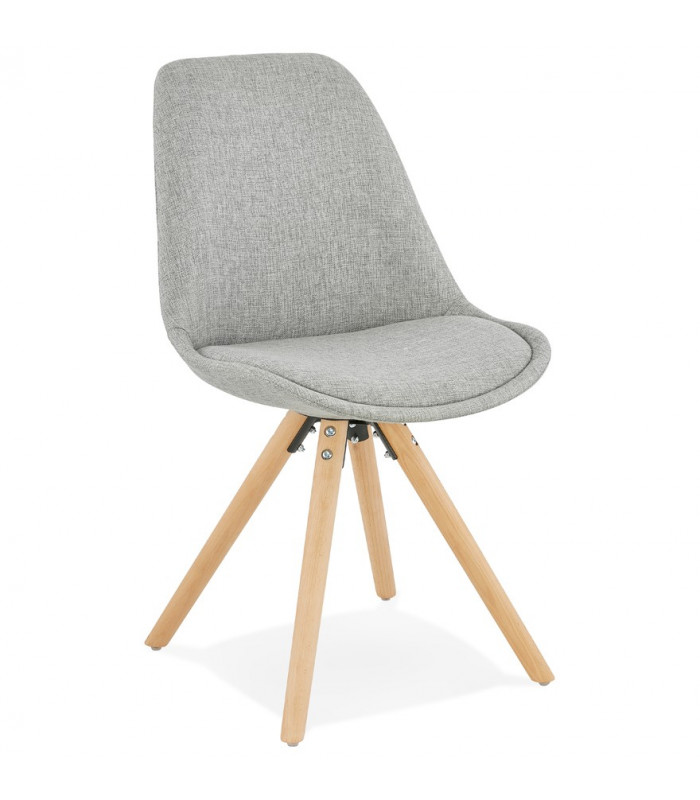 Chaise design gris en tissu et bois Axis