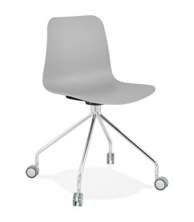 Chaise design gris en plastique et métal Malibu