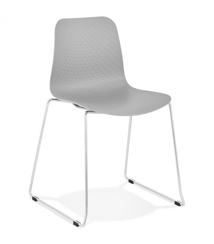 Chaise design gris en plastique et métal Amalfi