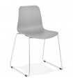 Chaise design gris en plastique et métal Amalfi