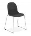 Chaise design gris foncé en tissu et métal Meteora