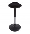 Tabouret de bar design noir en tissu et plastique Aherne
