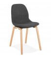 Chaise design gris foncé en tissu et bois Bernice