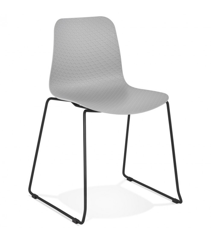 Chaise design gris en plastique et métal Amalfi
