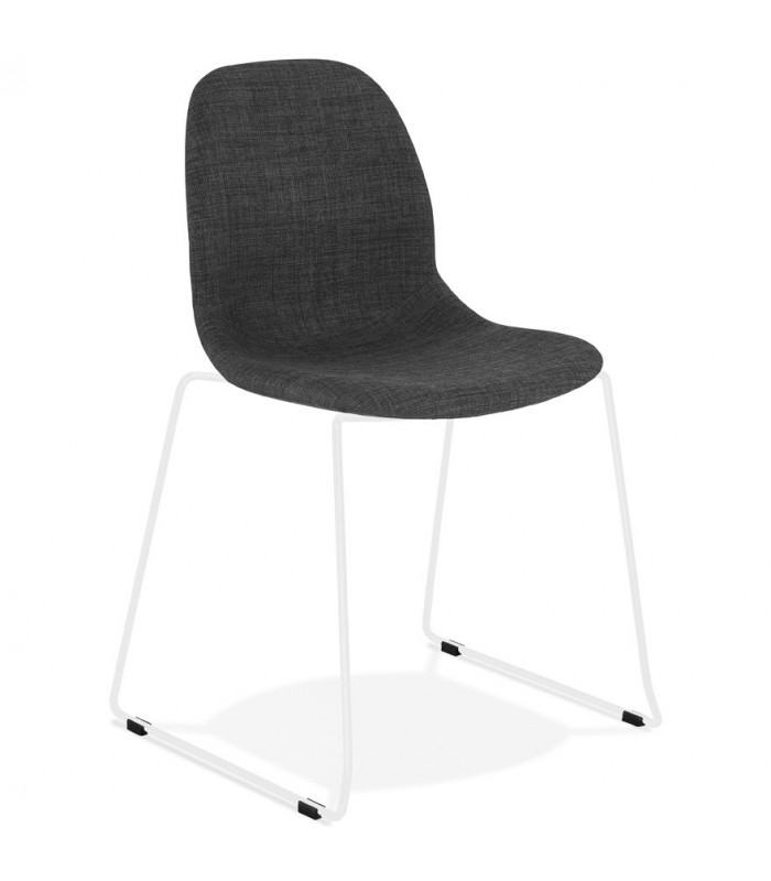 Chaise design gris foncé en tissu et métal Meteora