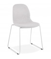 Chaise design gris clair en tissu et métal Meteora