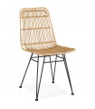 Chaise design naturel en bois et métal Harbour