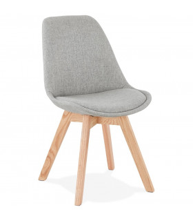 Chaise design gris en tissu et bois Brydon