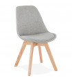 Chaise design gris en tissu et bois Brydon