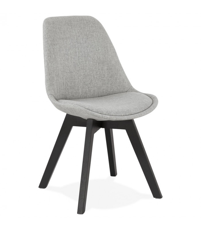 Chaise design gris en tissu et bois Brydon