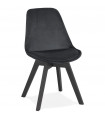 Chaise design noir en tissu et bois Kolo