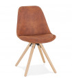 Chaise design marron en tissu et bois Bluffton