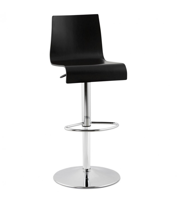 Tabouret de bar design noir en bois Marlow