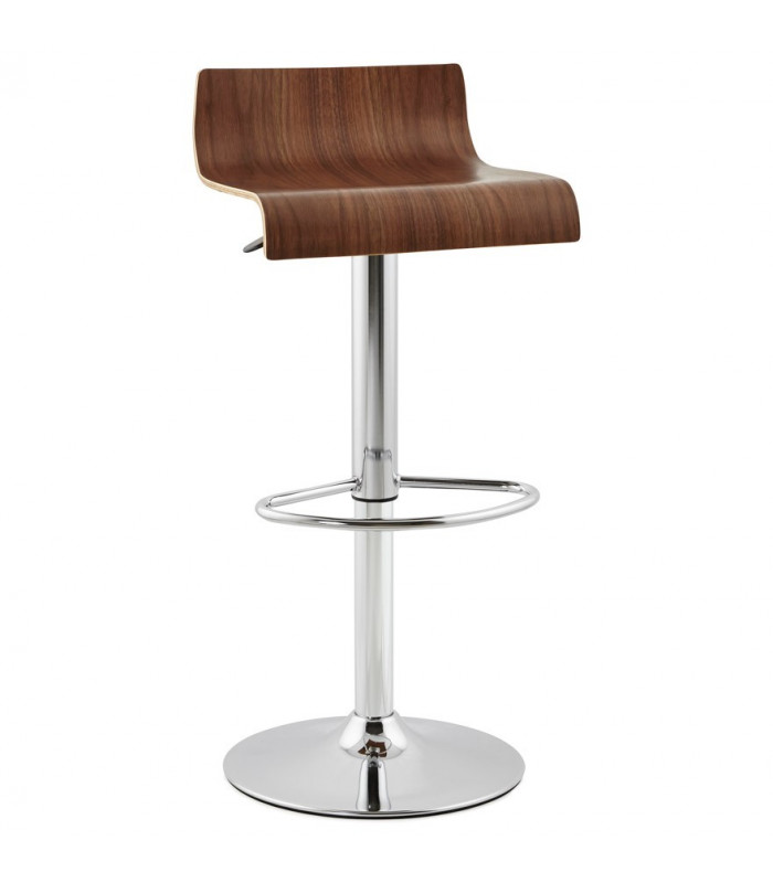 Tabouret de bar design noyer en bois Pillo