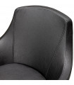Fauteuil design noir en similicuir Leoni