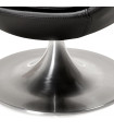 Fauteuil design noir en similicuir Leoni