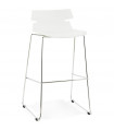 Tabouret de bar design blanc en plastique Livia