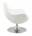 Fauteuil design blanc en similicuir Leoni