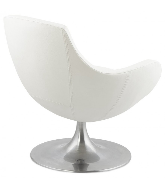 Fauteuil design blanc en similicuir Leoni