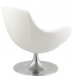 Fauteuil design blanc en similicuir Leoni