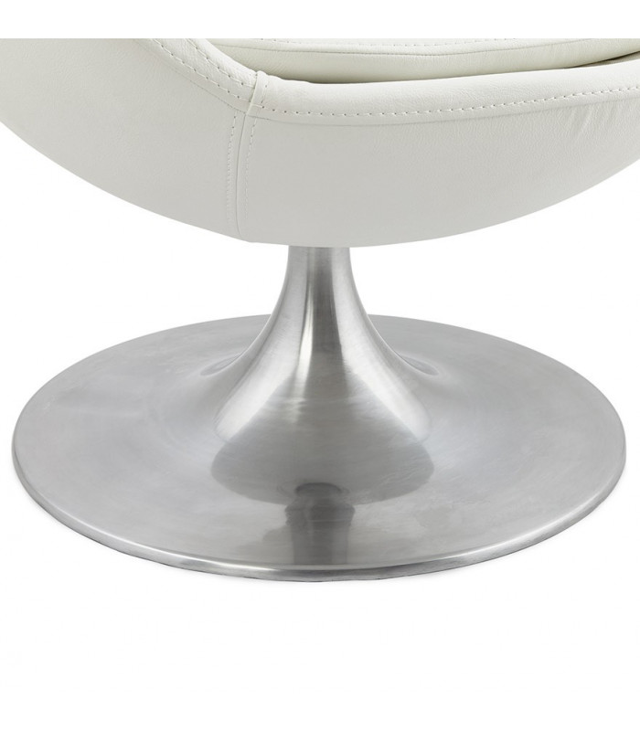 Fauteuil design blanc en similicuir Leoni