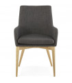 Fauteuil design gris foncé en tissu Dean