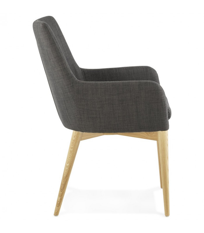 Fauteuil design gris foncé en tissu Dean