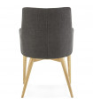 Fauteuil design gris foncé en tissu Dean
