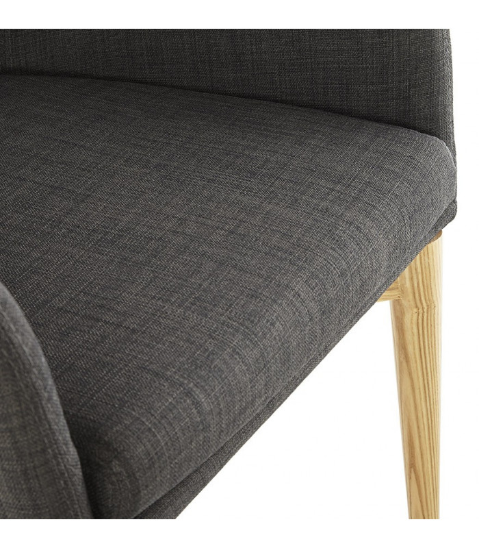 Fauteuil design gris foncé en tissu Dean