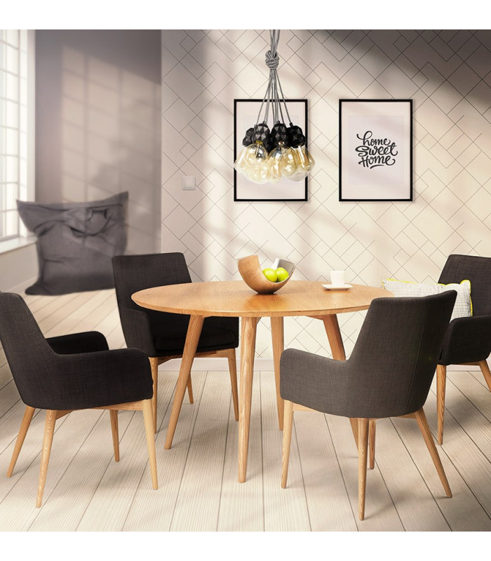 Fauteuil design gris foncé en tissu Dean