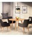 Fauteuil design gris foncé en tissu Dean