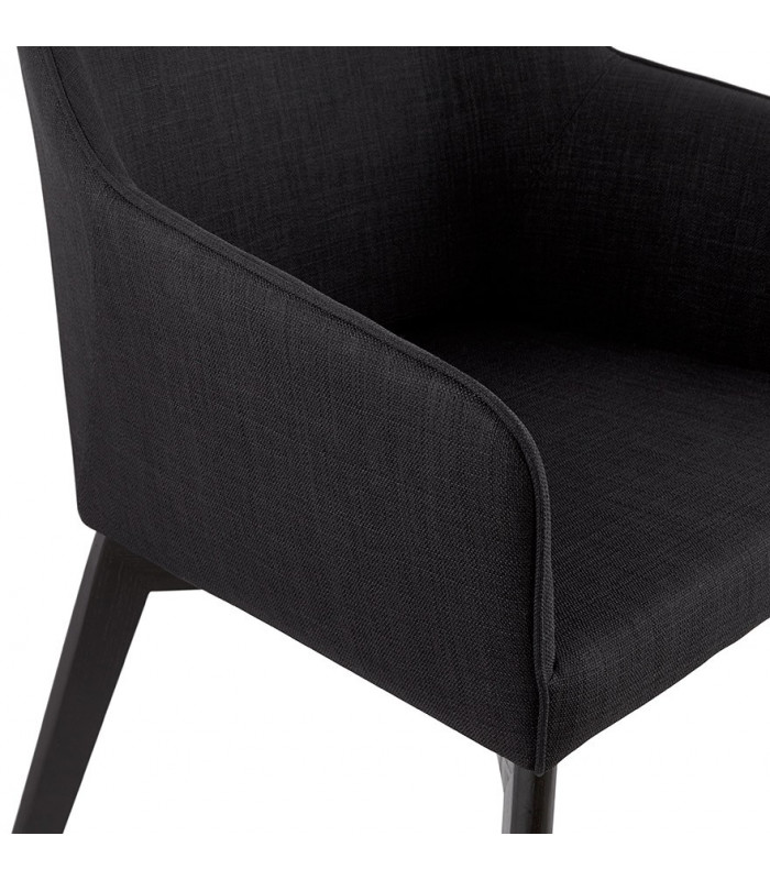 Fauteuil design noir en tissu Obi