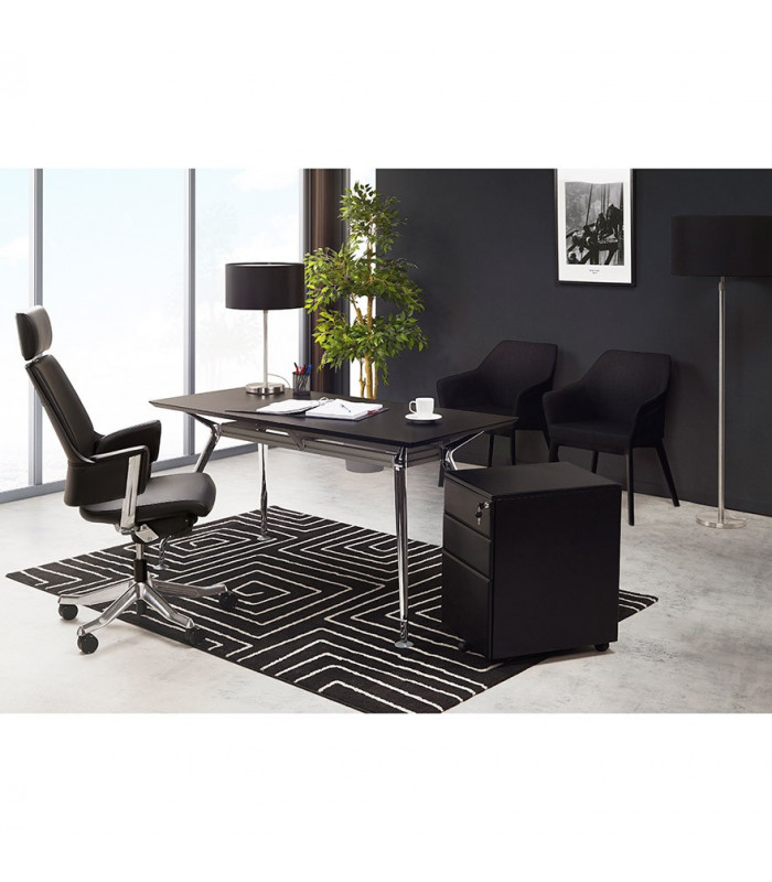 Fauteuil design noir en tissu Obi