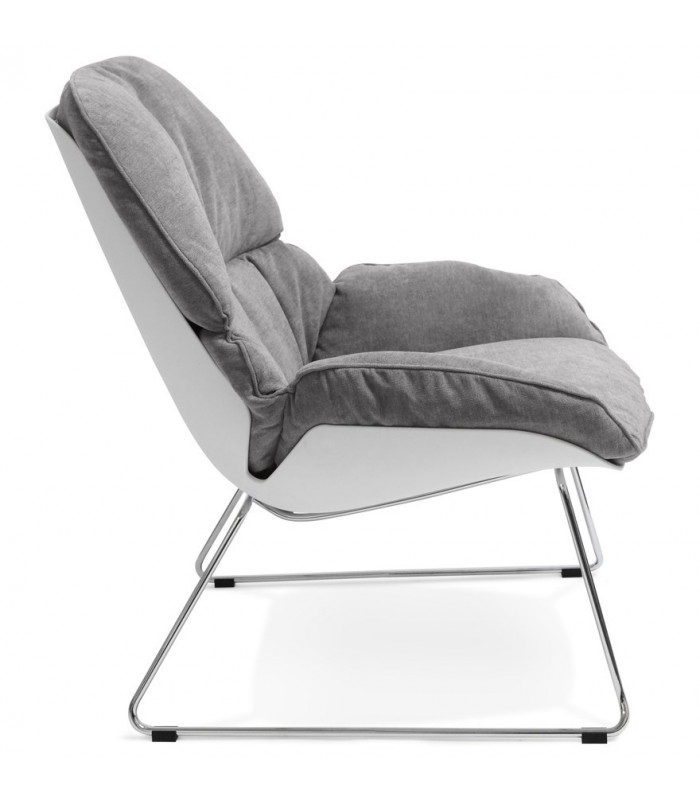 Fauteuil design gris clair en tissu Melbury