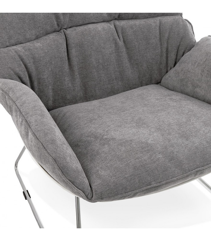 Fauteuil design gris clair en tissu Melbury
