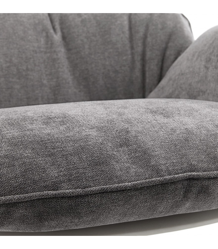 Fauteuil design gris clair en tissu Melbury