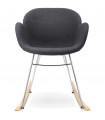 Fauteuil design gris foncé en tissu Ozias