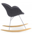 Fauteuil design gris foncé en tissu Ozias
