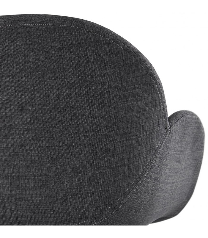 Fauteuil design gris foncé en tissu Ozias