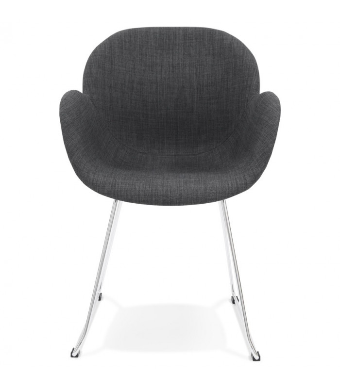 Fauteuil design gris foncé en tissu Ortona