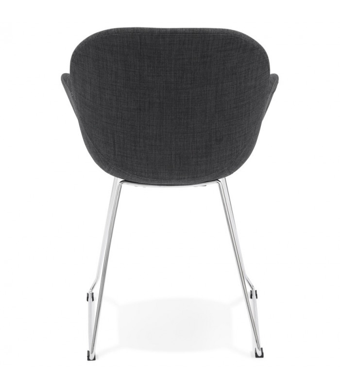 Fauteuil design gris foncé en tissu Ortona