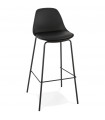 Tabouret de bar design noir en plastique Confetti