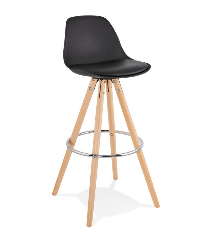 Tabouret de bar design noir en plastique Alassio