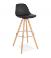 Tabouret de bar design noir en plastique Alassio