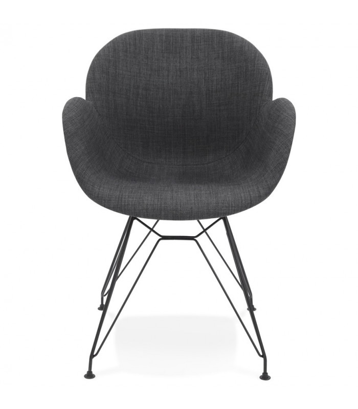 Fauteuil design gris foncé en tissu Concord