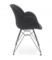 Fauteuil design gris foncé en tissu Concord