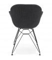 Fauteuil design gris foncé en tissu Concord