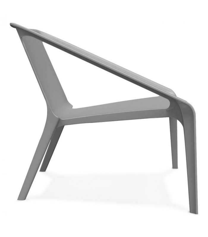 Fauteuil design gris foncé en plastique Morad